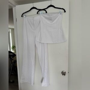 PLL White Strapless Pant Set